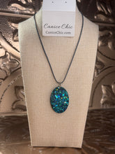 Load image into Gallery viewer, Blue Lagoon Oval Pendant Necklace TQSN20
