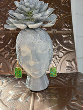 Load image into Gallery viewer, Emerald Spark Glitter Earrings Light Weight 3" GS1