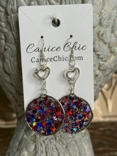 Load image into Gallery viewer, Red White & Blue Earrings Light Weight 3"; RWB20