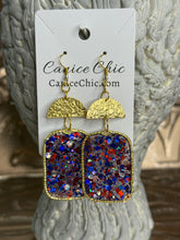 Load image into Gallery viewer, Red White & Blue Earrings Light Weight 3.5"; RWB7
