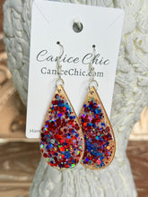 Load image into Gallery viewer, Red White & Blue Earrings Light Weight 3.5"; RWB25