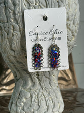 Load image into Gallery viewer, Americana Glam Earrings 2.25"; RWB19