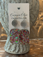 Load image into Gallery viewer, Blush & Bronze Flower Earrings 3.5" PKS8