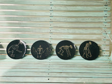 Load image into Gallery viewer, Pottery Barn Black Skeleton Plates (4)