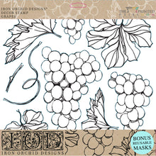 Load image into Gallery viewer, Grapes / Decor Stamps 12" x 12"  / IOD / RETIRED

