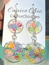 Load image into Gallery viewer, Peace Sign Light Weight Earrings 3.3" PSS1
