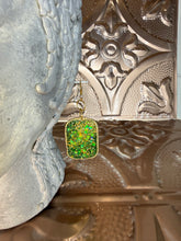 Load image into Gallery viewer, Emerald Spark Glitter Earrings Light Weight 3" GS1
