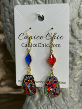 Load image into Gallery viewer, Red White &amp; Blue Earrings Light Weight 2.75"; RWB6
