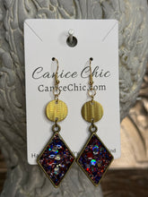 Load image into Gallery viewer, Midnight Spark Diamond Drops Earrings 3"; RWB13
