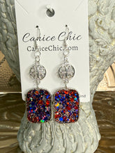 Load image into Gallery viewer, Red White &amp; Blue Earrings Light Weight 3.25"; RWB12
