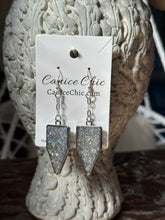 Load image into Gallery viewer, Silver Shield Chain Earrings Light Weight 3.5"; SS3
