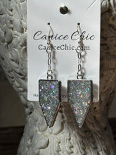 Load image into Gallery viewer, Silver Shield Chain Earrings Light Weight 3.5"; SS3
