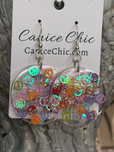 Load image into Gallery viewer, Peace Sign Round Light Weight Earrings 2.5" PSS3
