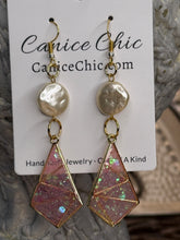 Load image into Gallery viewer, Blush Pink Pearl Drop Earrings 3.25" PKS3
