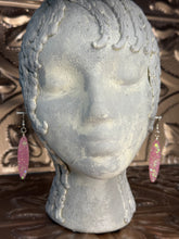 Load image into Gallery viewer, Pink Glitter Marquise Earrings 3" PKS2
