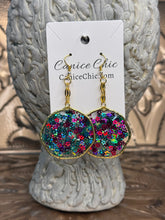 Load image into Gallery viewer, Raspberry Lagoon Circle Earrings 3.5" MCS1

