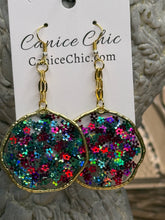 Load image into Gallery viewer, Raspberry Lagoon Circle Earrings 3.5" MCS1
