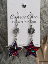 Load image into Gallery viewer, Stars &amp; Sparkle Red &amp; Flower 3"; RWB26
