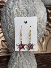 Load image into Gallery viewer, Stars of Independence Earrings, 2.75". RWB30
