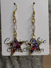 Load image into Gallery viewer, Stars of Independence Earrings, 2.75". RWB30
