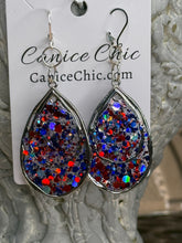 Load image into Gallery viewer, Patriot Parade Teardrop Earrings  3"; RWB32
