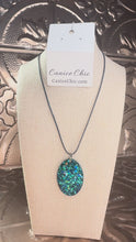 Load and play video in Gallery viewer, Blue Lagoon Oval Pendant Necklace TQSN20
