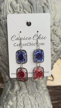 Load and play video in Gallery viewer, All-American Glitter Drops Earrings 2.75"; RWB24
