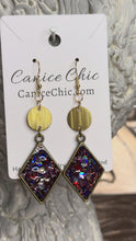 Load and play video in Gallery viewer, Midnight Spark Diamond Drops Earrings 3"; RWB13
