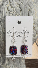 Load and play video in Gallery viewer, Red White &amp; Blue with small Star Earrings Light Weight 2.75"; RWB4
