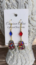 Load and play video in Gallery viewer, Red White &amp; Blue Earrings Light Weight 2.75"; RWB6
