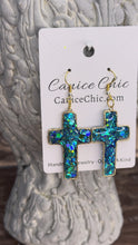 Load and play video in Gallery viewer, Ocean of Grace Cross Earrings 2.5" TQS16
