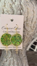 Load and play video in Gallery viewer, Green Faith &amp; Sparkle CZ Cross Earrings 2.75" GS2
