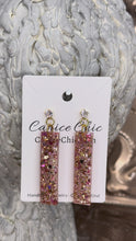 Load and play video in Gallery viewer, Rosé Champagne Earrings 2.5" PKS18
