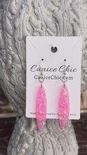 Load and play video in Gallery viewer, Pink Glitter Marquise Earrings 3" PKS2
