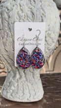 Load and play video in Gallery viewer, Patriot Parade Teardrop Earrings  3"; RWB32
