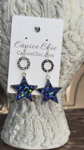 Load and play video in Gallery viewer, Navy Stars &amp; Freedom Earrings 3"; RWB29
