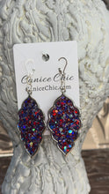 Load and play video in Gallery viewer, Red, White &amp; WOW Earrings  3.5"; RWB31
