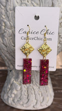 Load and play video in Gallery viewer, Gilded Raspberry  Earrings 3.25" PKS5
