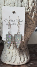 Load and play video in Gallery viewer, Silver Shield Chain Earrings Light Weight 3.5"; SS3
