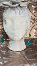 Load and play video in Gallery viewer, Turquoise Drop Earrings Light Weight 4" TQS1
