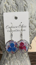 Load and play video in Gallery viewer, Red White &amp; Blue Earrings Light Weight 2.75"; RWB11
