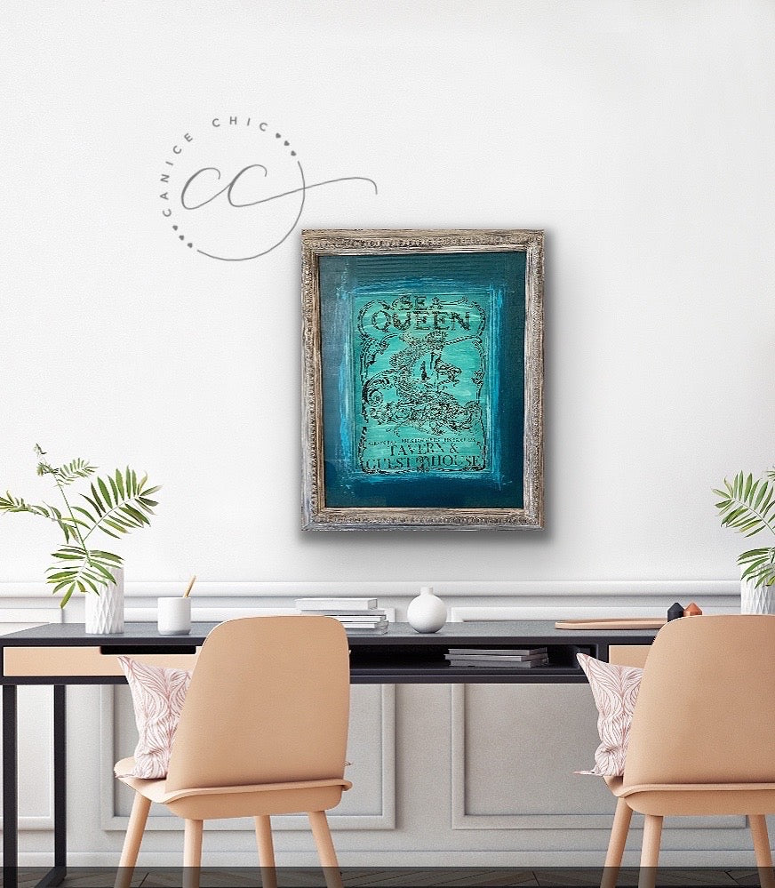 Canvas Art - Sea Queen Blue with Frame