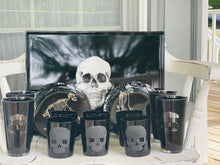 Load image into Gallery viewer, Pottery Barn Black Etched Skull Glasses (6)
