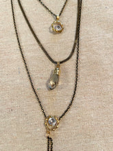 Load image into Gallery viewer, Long Necklace - Black &amp; Gold 3-Tier Necklace
