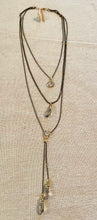 Load image into Gallery viewer, Long Necklace - Black &amp; Gold 3-Tier Necklace
