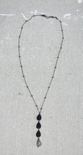 Load image into Gallery viewer, Long Necklace - Black Sparkly with Black Bead Chain
