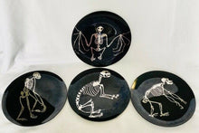 Load image into Gallery viewer, Pottery Barn Black Skeleton Plates (4)
